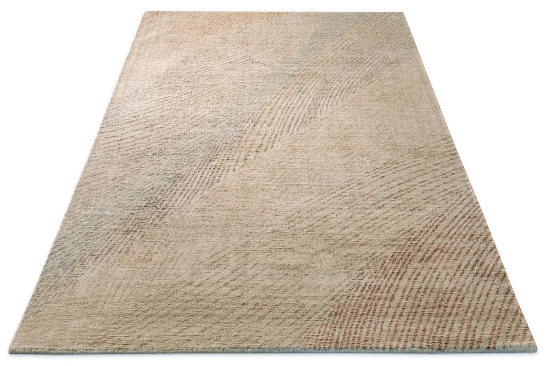 Kurzflorteppich Beige aus Viskose & Schurwolle "Skai" WECONhome