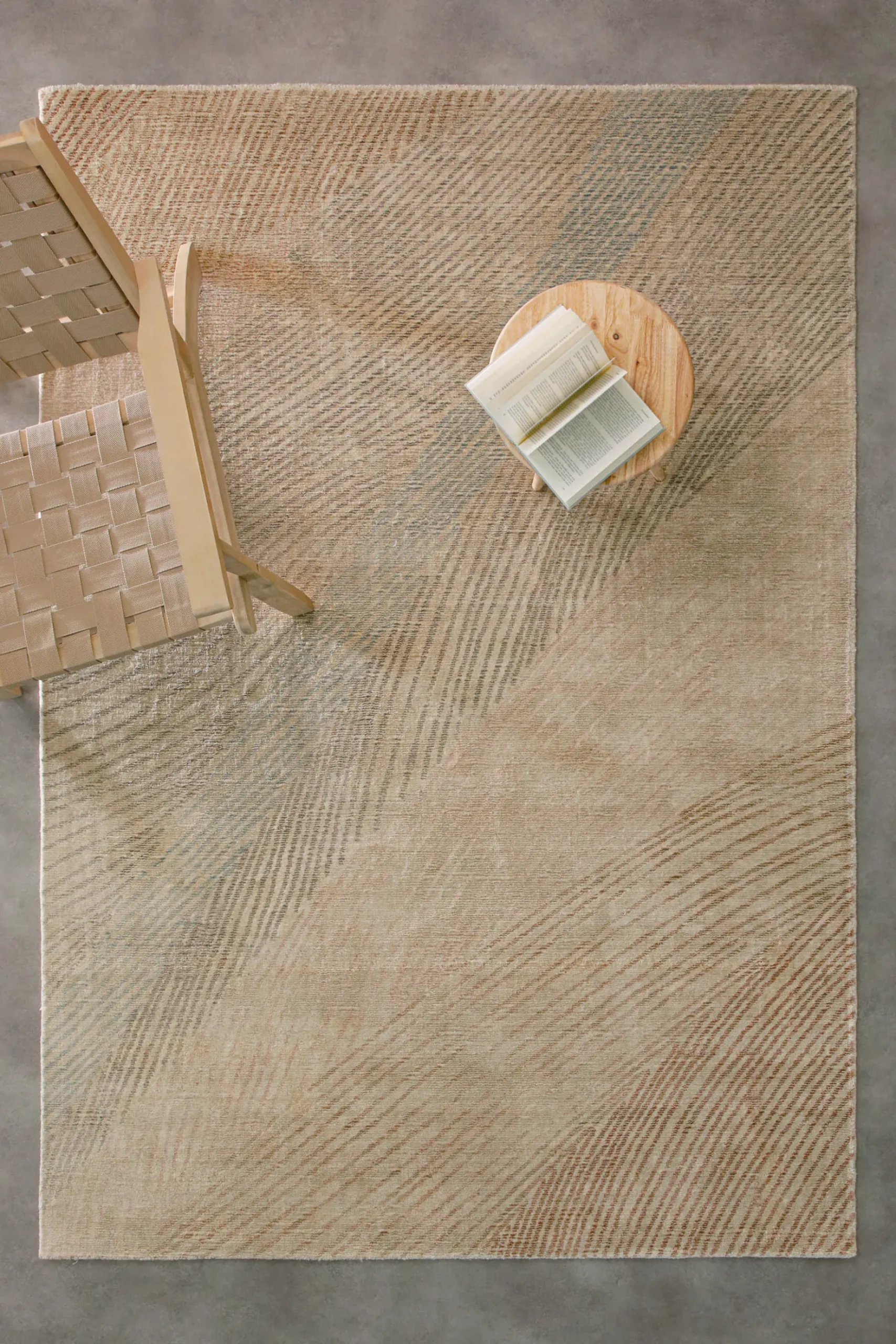 Kurzflorteppich Beige aus Viskose & Schurwolle "Skai" WECONhome