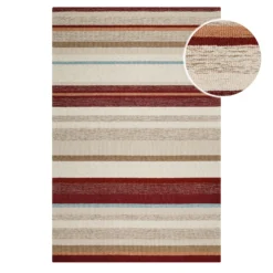 Kurzflorteppich Beige Multi aus Schurwolle "Sally" WECONhome