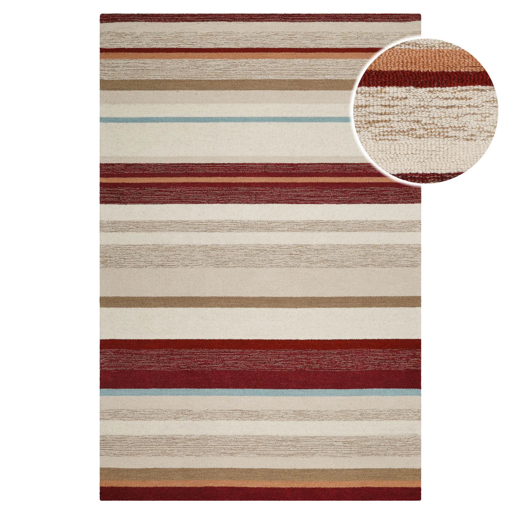 Kurzflorteppich Beige Multi aus Schurwolle "Sally" WECONhome