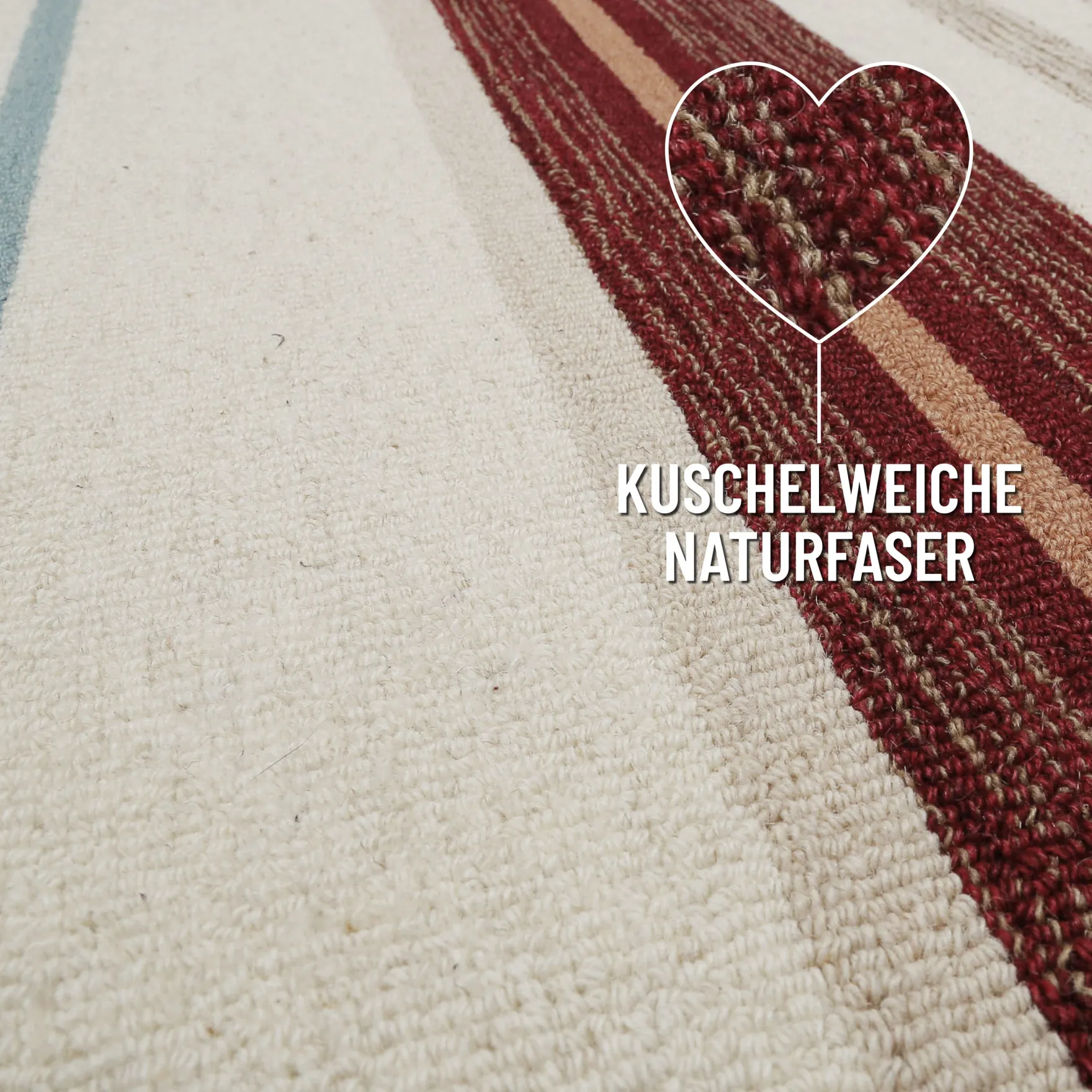 Kurzflorteppich Beige Multi aus Schurwolle "Sally" WECONhome