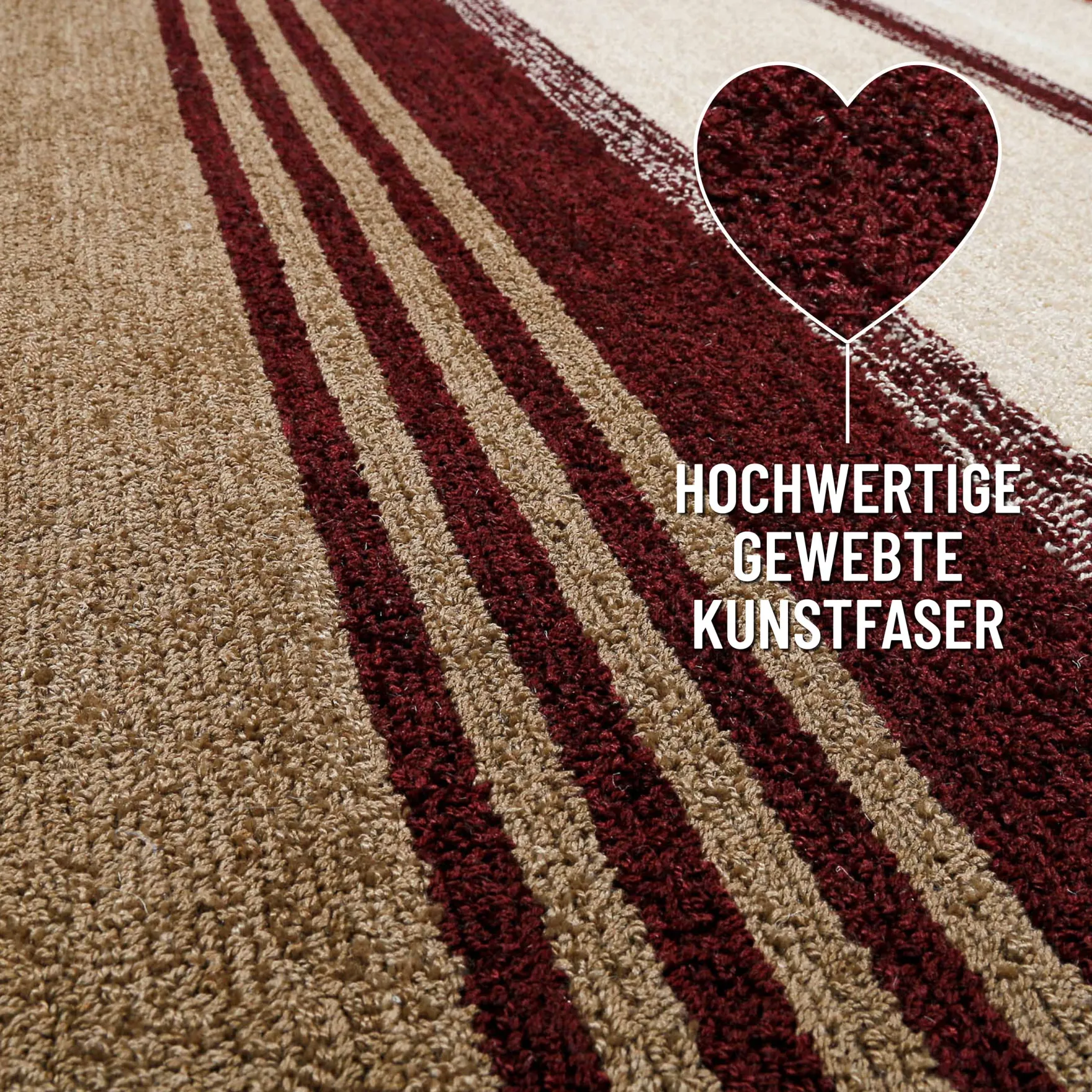 Kurzflorteppich Beige Multi "Petrol" WECONhome