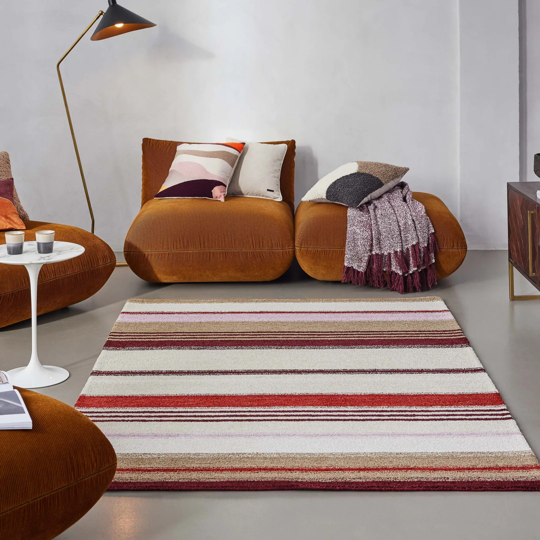 Kurzflorteppich Beige Multi "Petrol" WECONhome