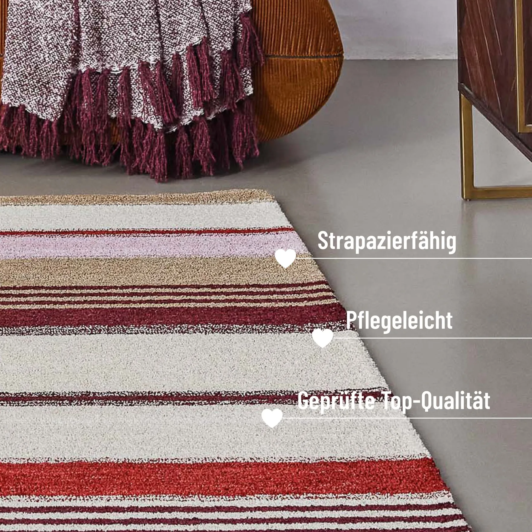 Kurzflorteppich Beige Multi "Petrol" WECONhome