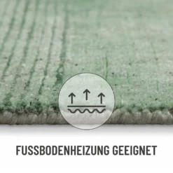 Kurzflor Teppich Blass Grün