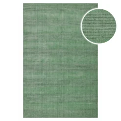 Kurzflor Teppich Blass Grün