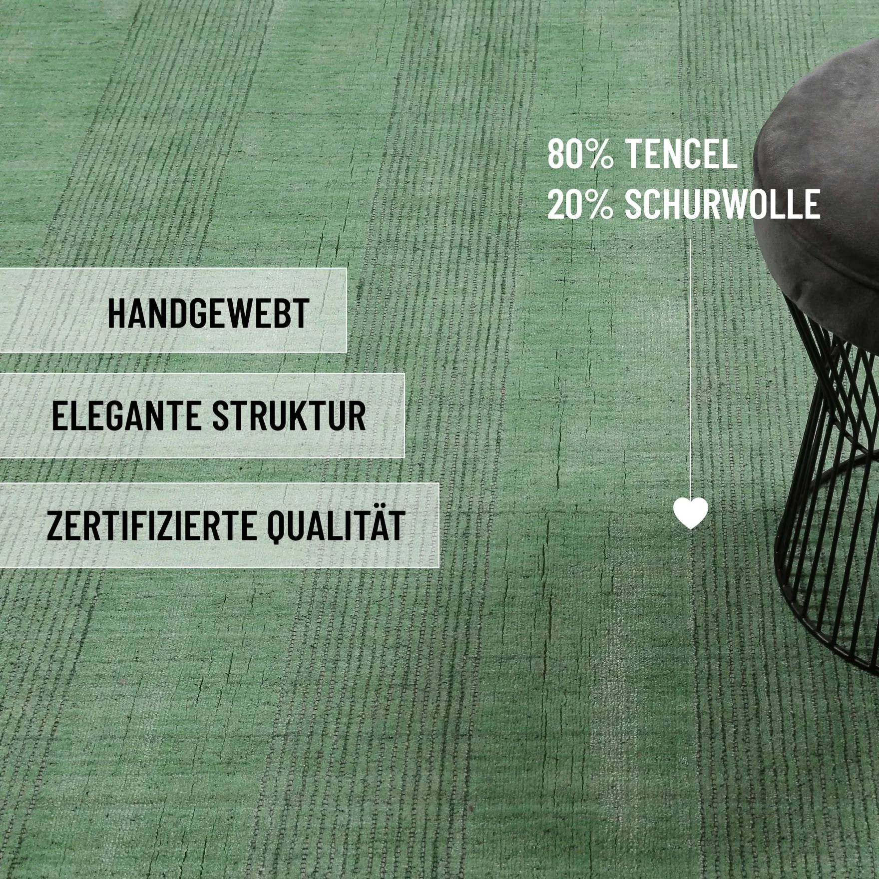 Kurzflor Teppich Blass Grün "Seattle" WECONhome