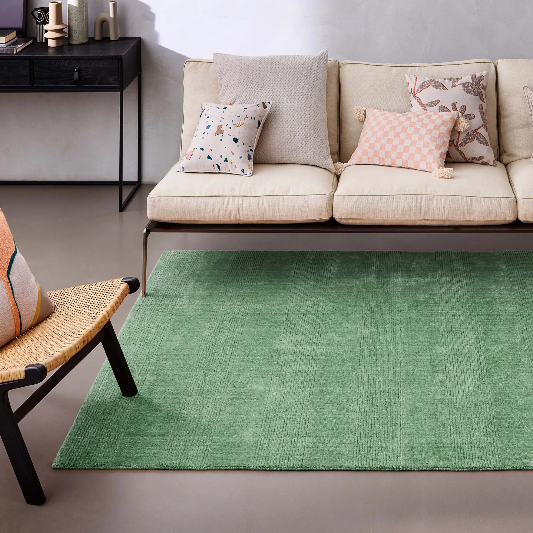 Kurzflor Teppich Blass Grün "Seattle" WECONhome