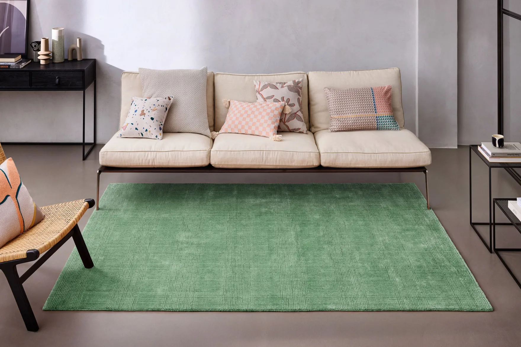 Kurzflor Teppich Blass Grün "Seattle" WECONhome