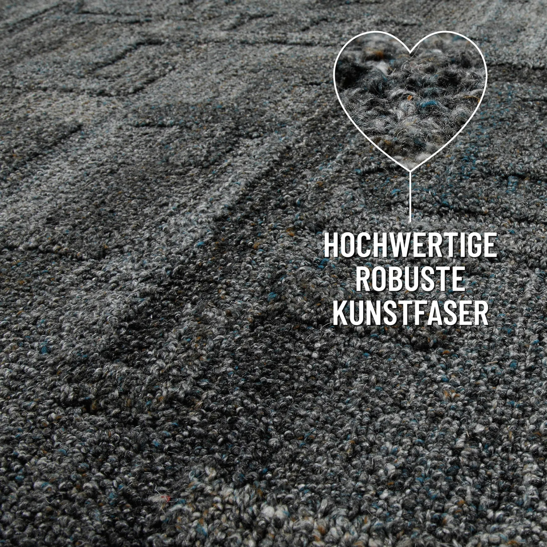 Kurzflor Teppich Blau Grau "Hamptons FORTYTWO" WECONhome