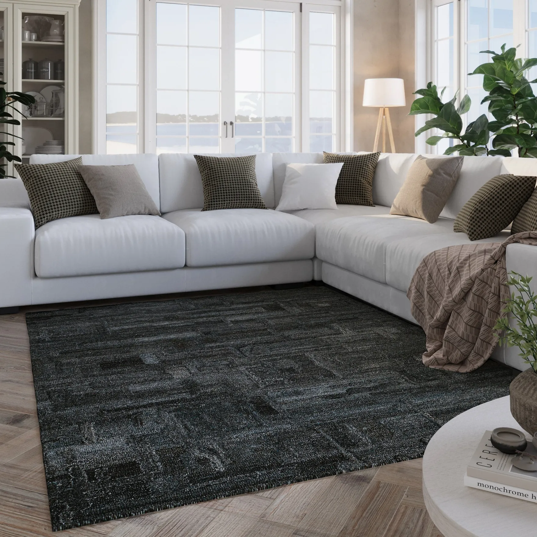 Kurzflor Teppich Blau Grau "Hamptons FORTYTWO" WECONhome