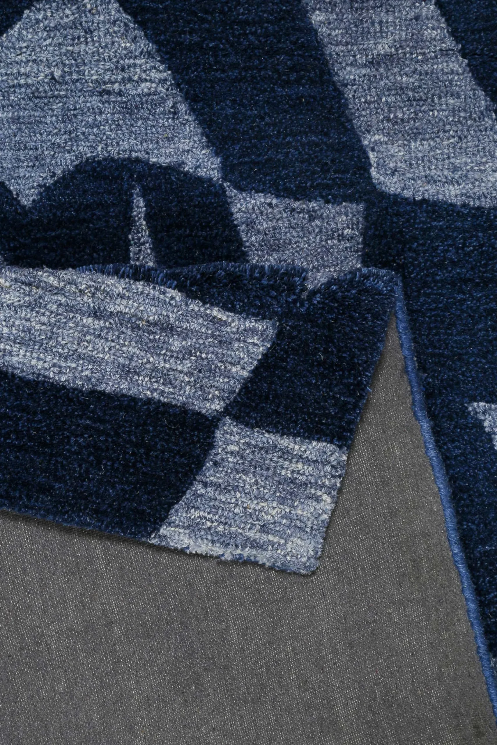 Kurzflorteppich Blau meliert aus Schurwolle "Ocean State" WECONhome