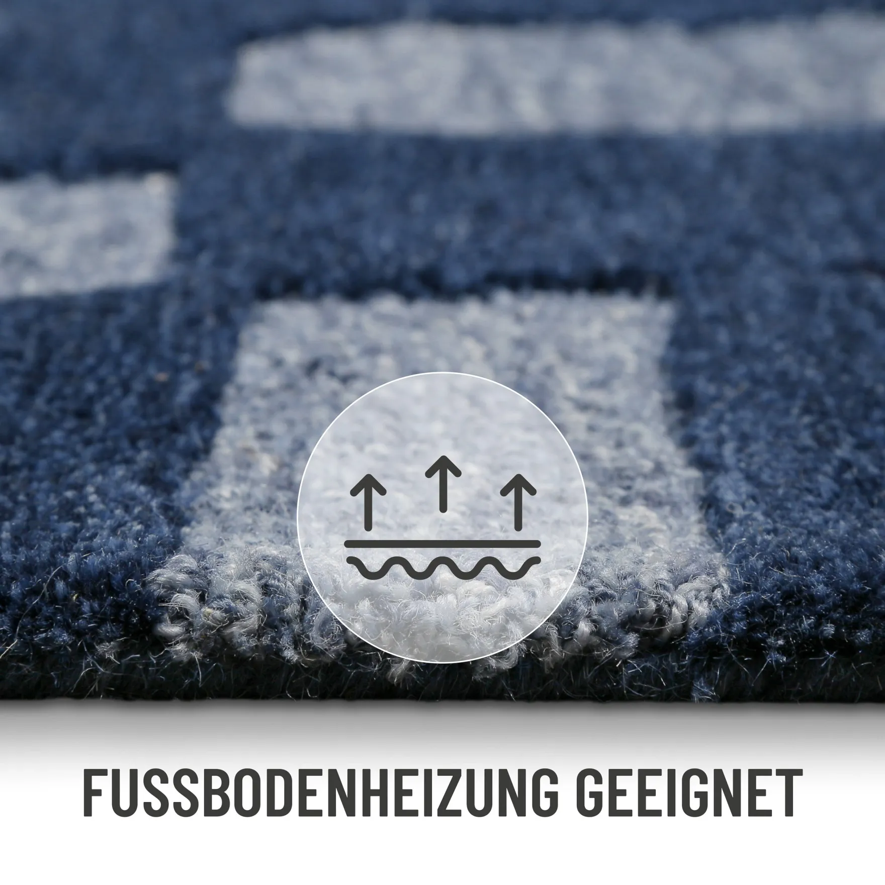 Kurzflorteppich Blau meliert aus Schurwolle "Ocean State" WECONhome