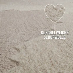Kurzflorteppich Braun Multi aus Schurwolle