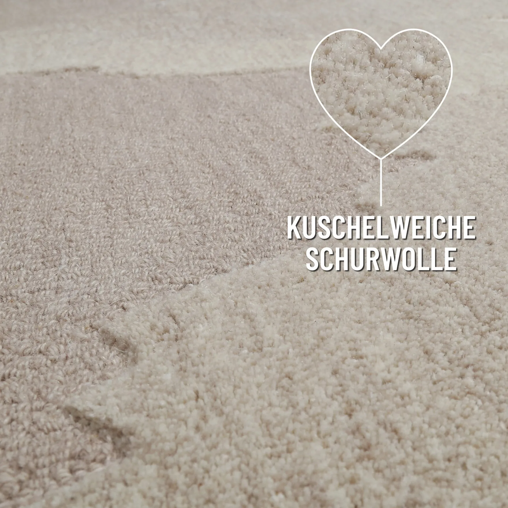 Kurzflorteppich Braun Multi aus Schurwolle "Carlo" WECONhome