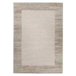 Kurzflor Teppich Creme Beige 