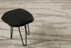 Kurzflor Teppich Creme Beige 