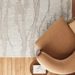 Kurzflor Teppich Creme Beige 