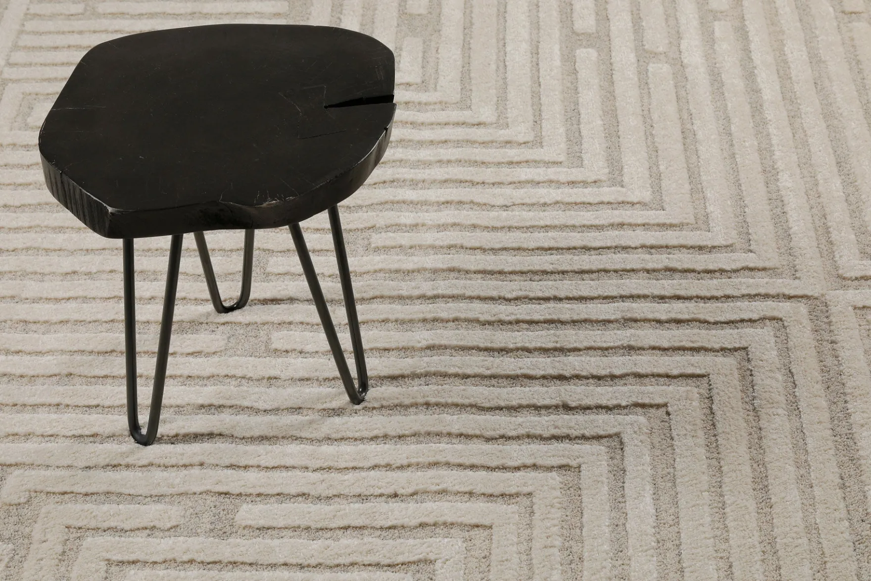 Kurzflor Teppich Creme Beige "Hillmar" WECONhome
