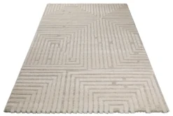 Kurzflor Teppich Creme Beige
