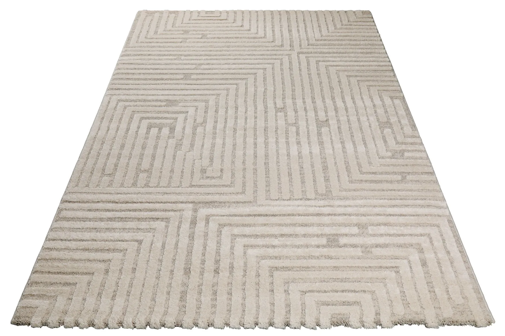 Kurzflor Teppich Creme Beige "Hillmar" WECONhome