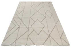 Kurzflor Teppich Creme Beige "Pelle" WECONhome