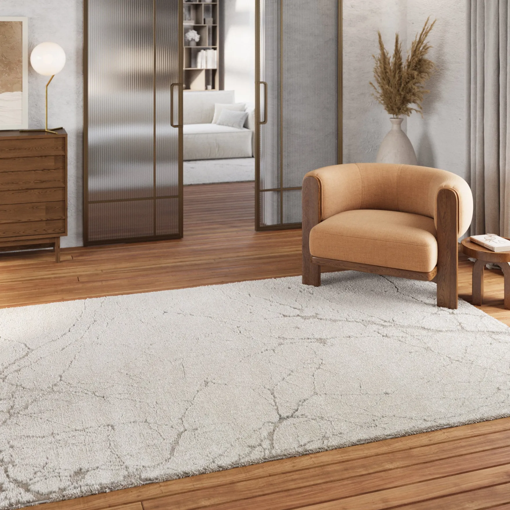 Kurzflor Teppich Creme Beige "Linus" WECONhome