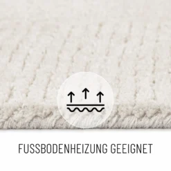 Kurzflorteppich Creme Weiß aus Schurwolle "Dodo" WECONhome