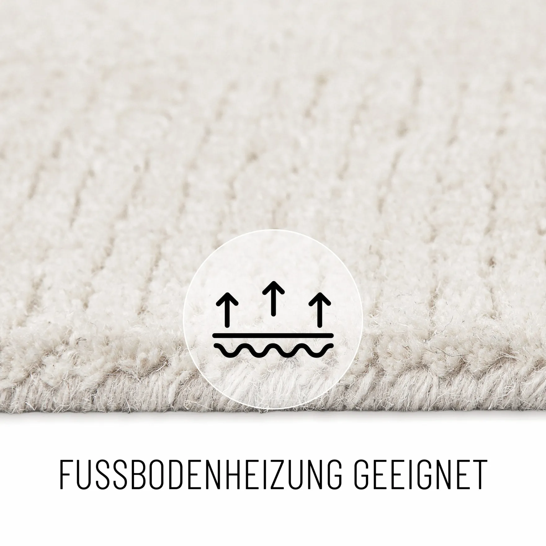 Kurzflorteppich Creme Weiß aus Schurwolle "Dodo" WECONhome