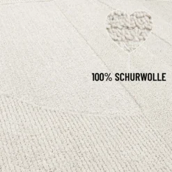 Kurzflorteppich Creme Weiß aus Schurwolle "Dodo" WECONhome