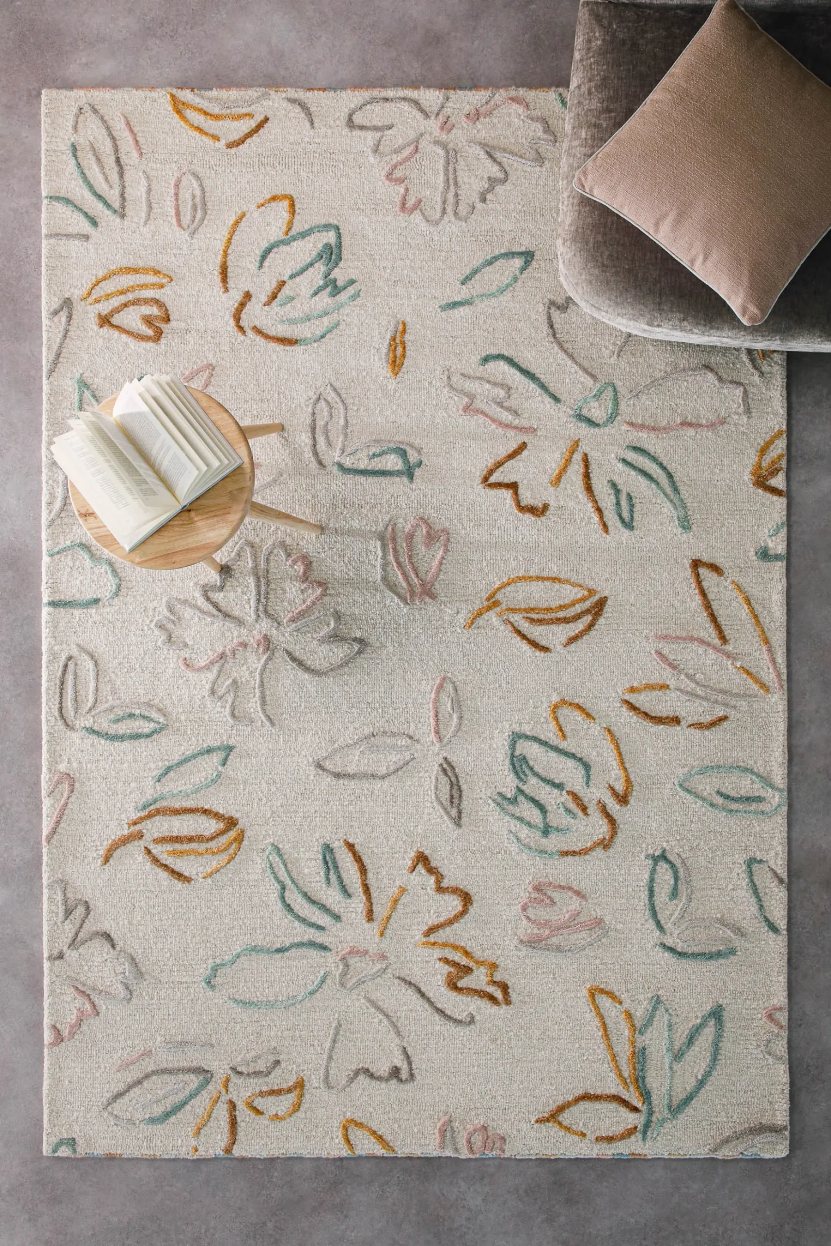 Kurzflorteppich Creme Weiß aus Schurwolle "Vee" WECONhome