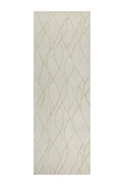 Kurzflor Teppich Creme Weiß aus Schurwolle 
