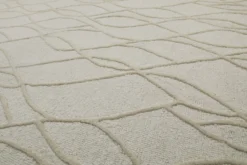 Kurzflor Teppich Creme Weiß aus Schurwolle 
