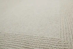Kurzflor Teppich Creme Weiß aus Schurwolle 