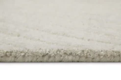 Kurzflor Teppich Creme Weiß aus Schurwolle 