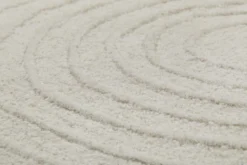 Kurzflor Teppich Creme Weiß aus Schurwolle