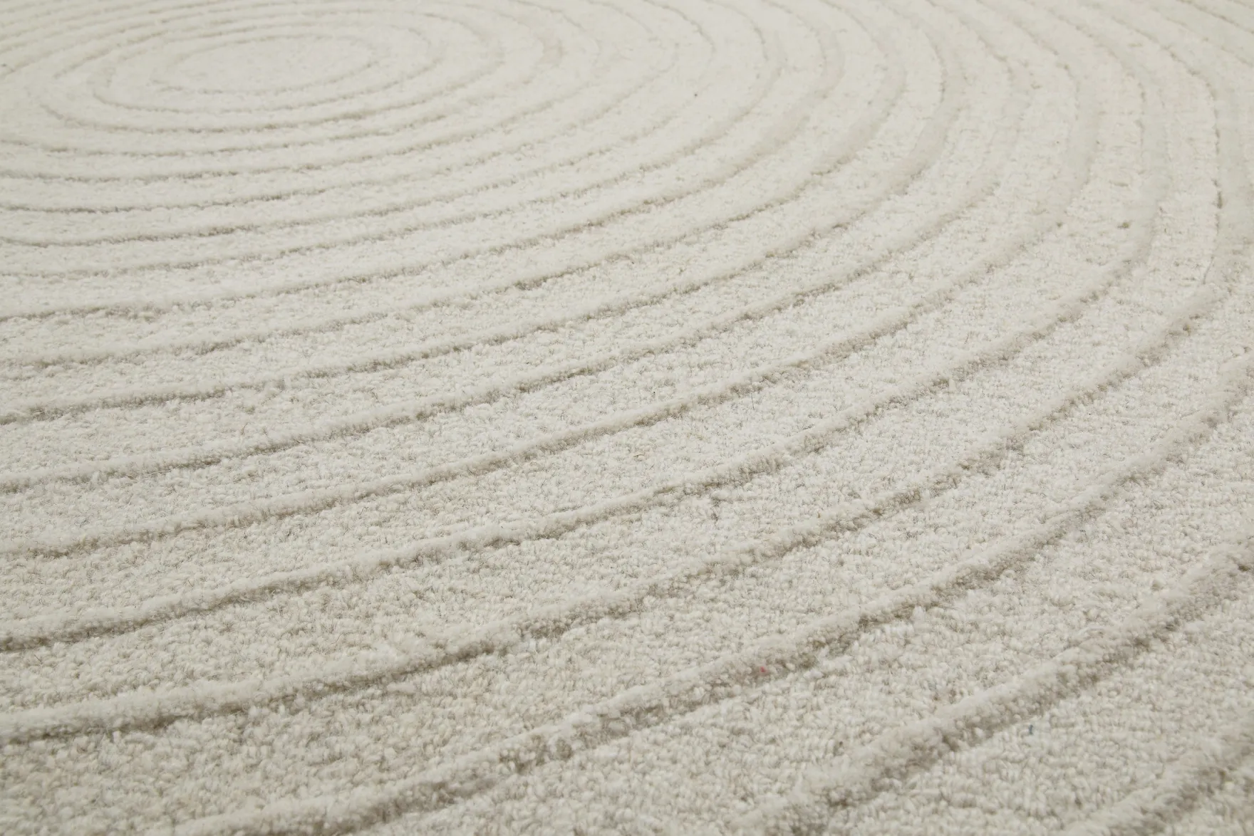 Kurzflor Teppich Creme Weiß aus Schurwolle "Hamptons NINETEEN" WECONhome