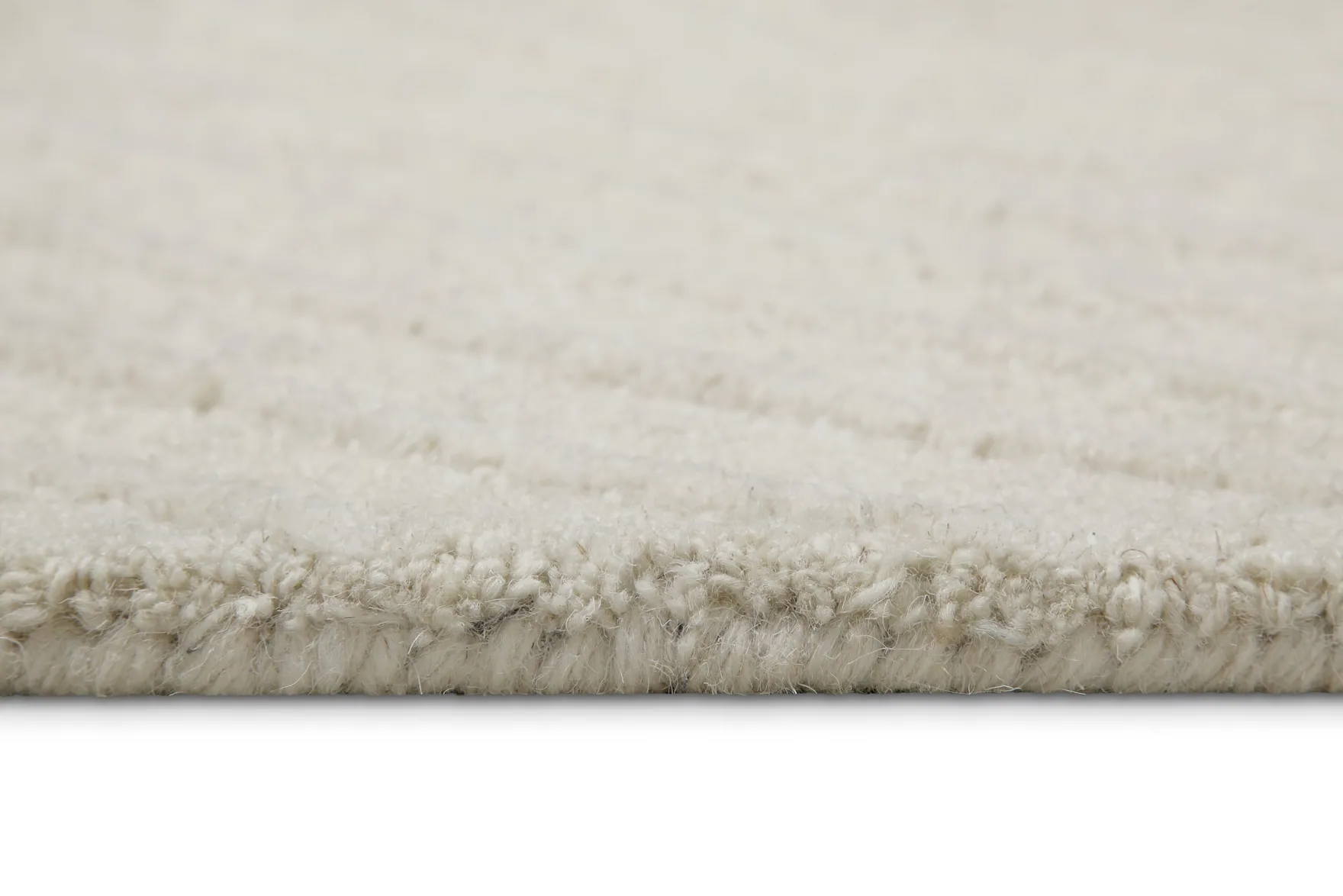 Kurzflor Teppich Creme Weiß aus Schurwolle "Hamptons NINETEEN" WECONhome