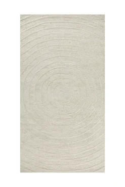 Kurzflor Teppich Creme Weiß aus Schurwolle