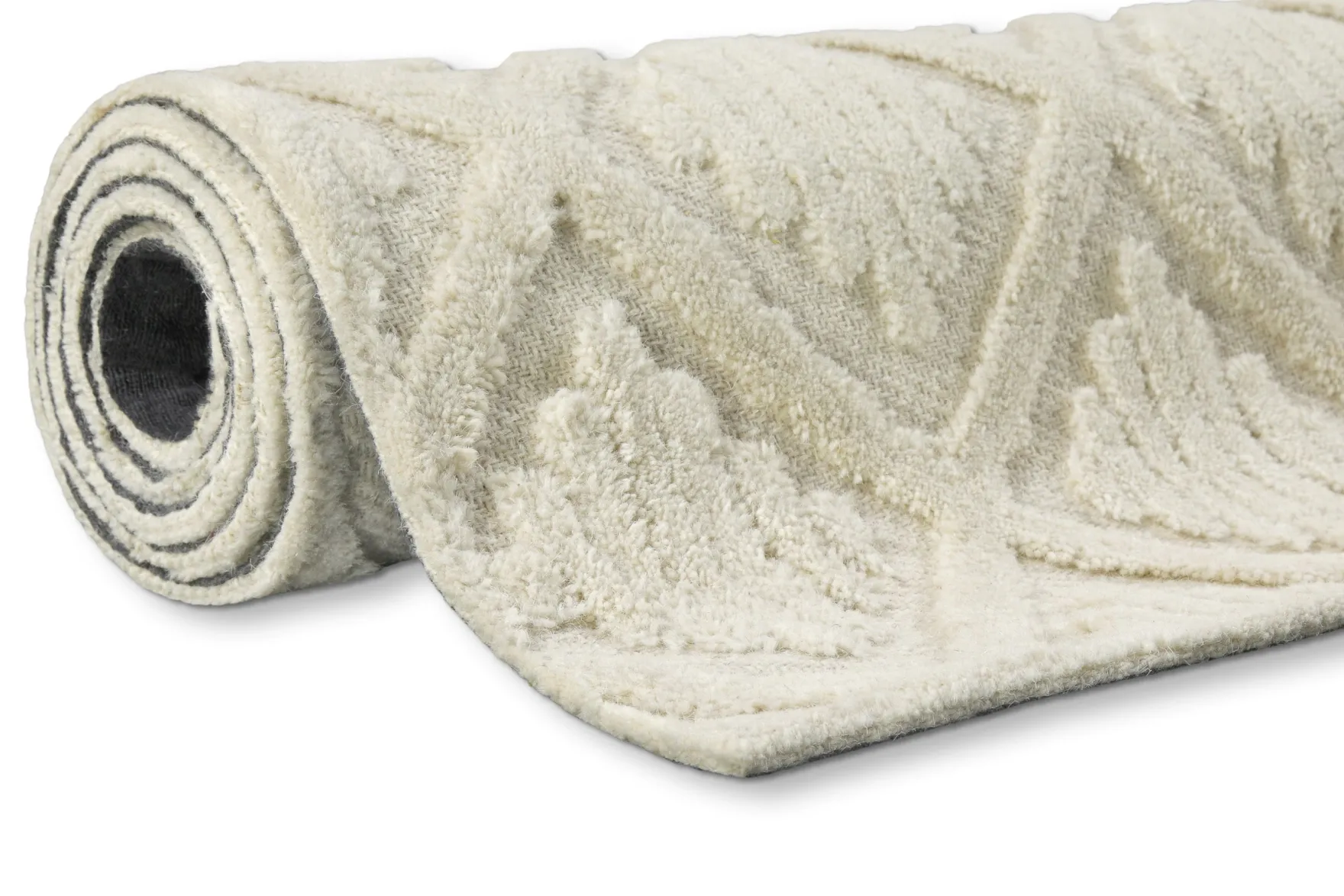 Kurzflor Teppich Creme Weiß aus Schurwolle "Hamptons SEVENTEEN" WECONhome