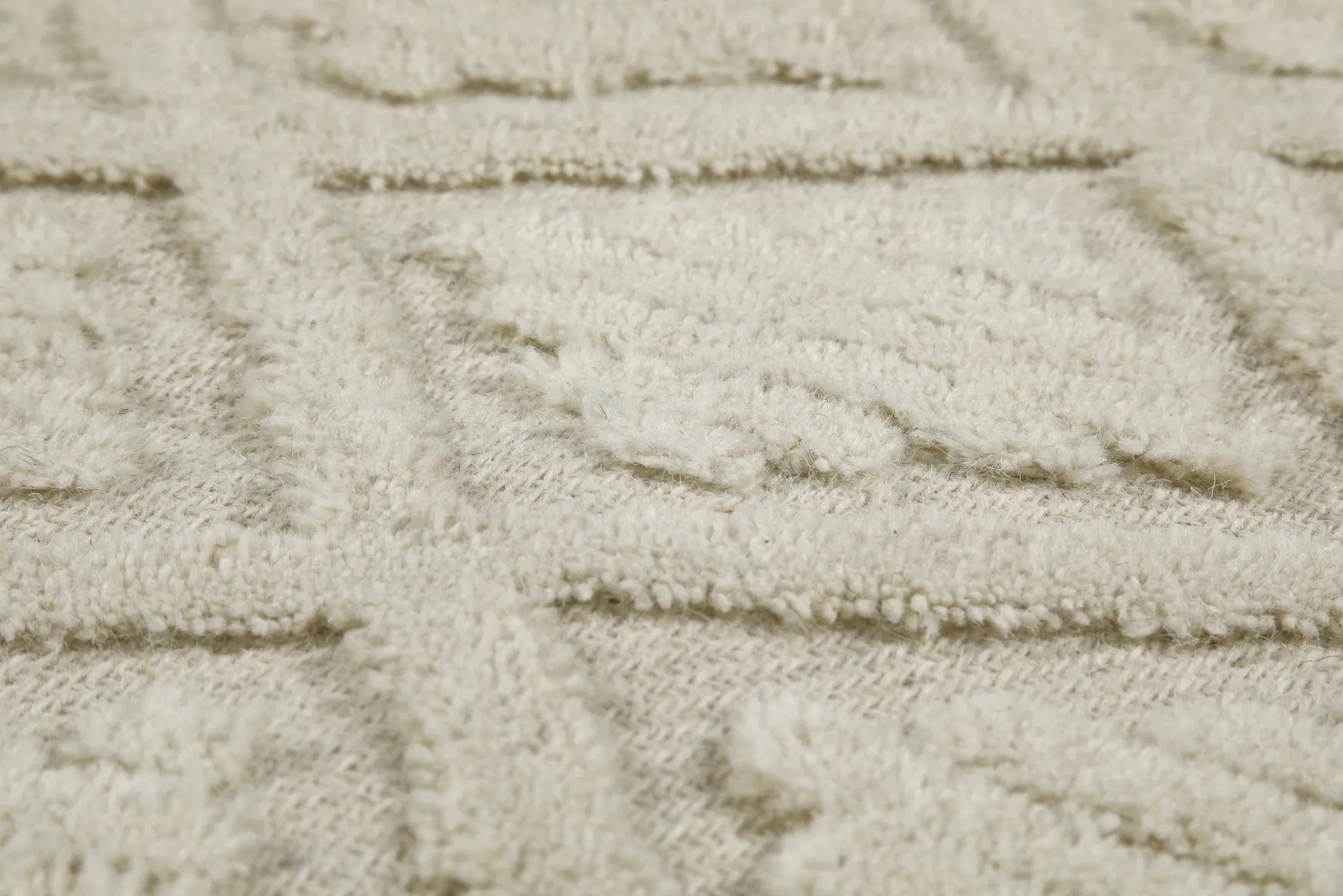 Kurzflor Teppich Creme Weiß aus Schurwolle "Hamptons SEVENTEEN" WECONhome