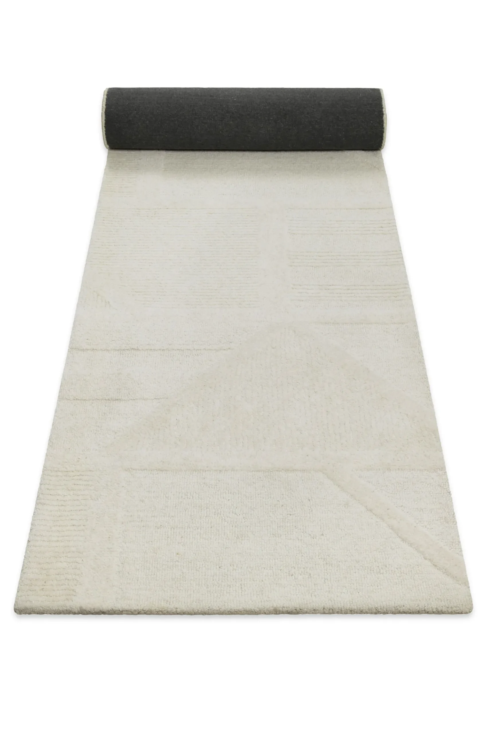 Kurzflor Teppich Creme Weiß aus Schurwolle "Hamptons FIFTEEN" WECONhome