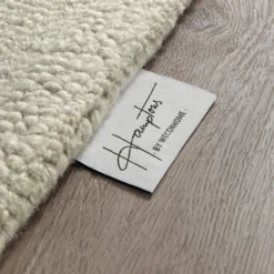Kurzflor Teppich Creme Weiß aus Schurwolle
