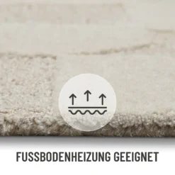 Kurzflorteppich Creme Weiß aus Schurwolle "Ocean State" WECONhome