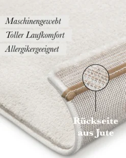 Kurzflorteppich Creme Weiß 