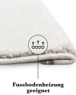 Kurzflorteppich Creme Weiß 