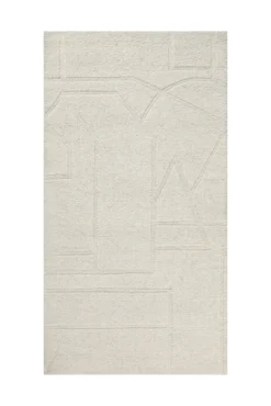 Kurzflor Teppich Creme Weiß 