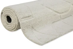 Kurzflor Teppich Creme Weiß 