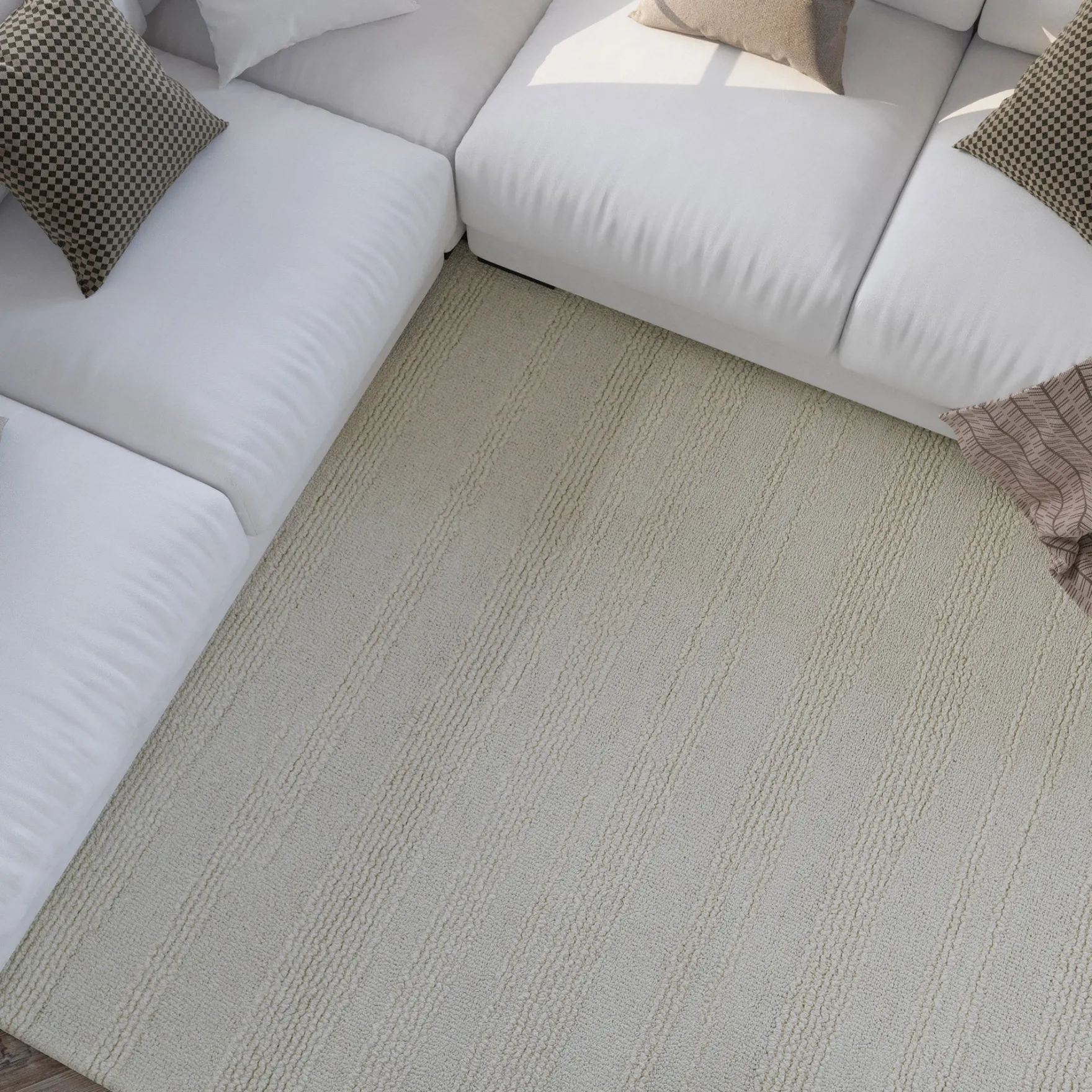 Kurzflor Teppich Creme Weiß "Hamptons TWENTYSEVEN" WECONhome