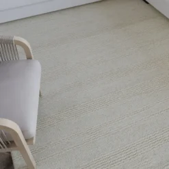 Kurzflor Teppich Creme Weiß